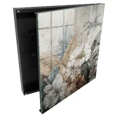 Dulapior pentru chei cu design floral în nuanțe discrete