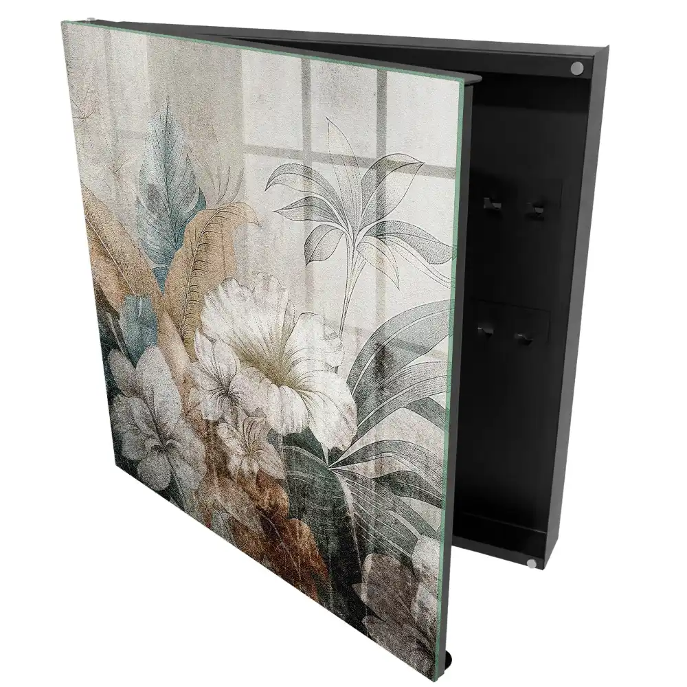 Dulapior pentru chei cu design floral în nuanțe discrete