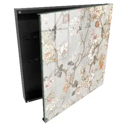 Dulapior pentru chei cu model floral și fundal deschis