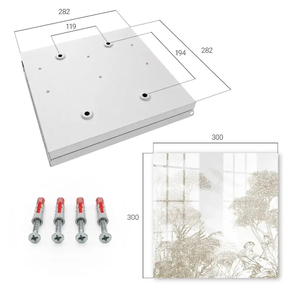 Caseta pentru chei cu model floral discret în nuanțe naturale