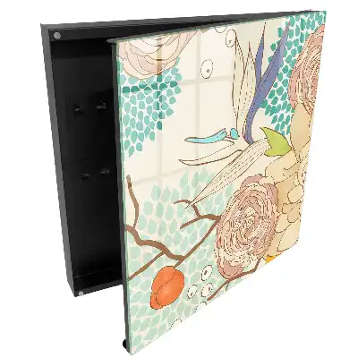 Casetă pentru chei cu design floral geometric