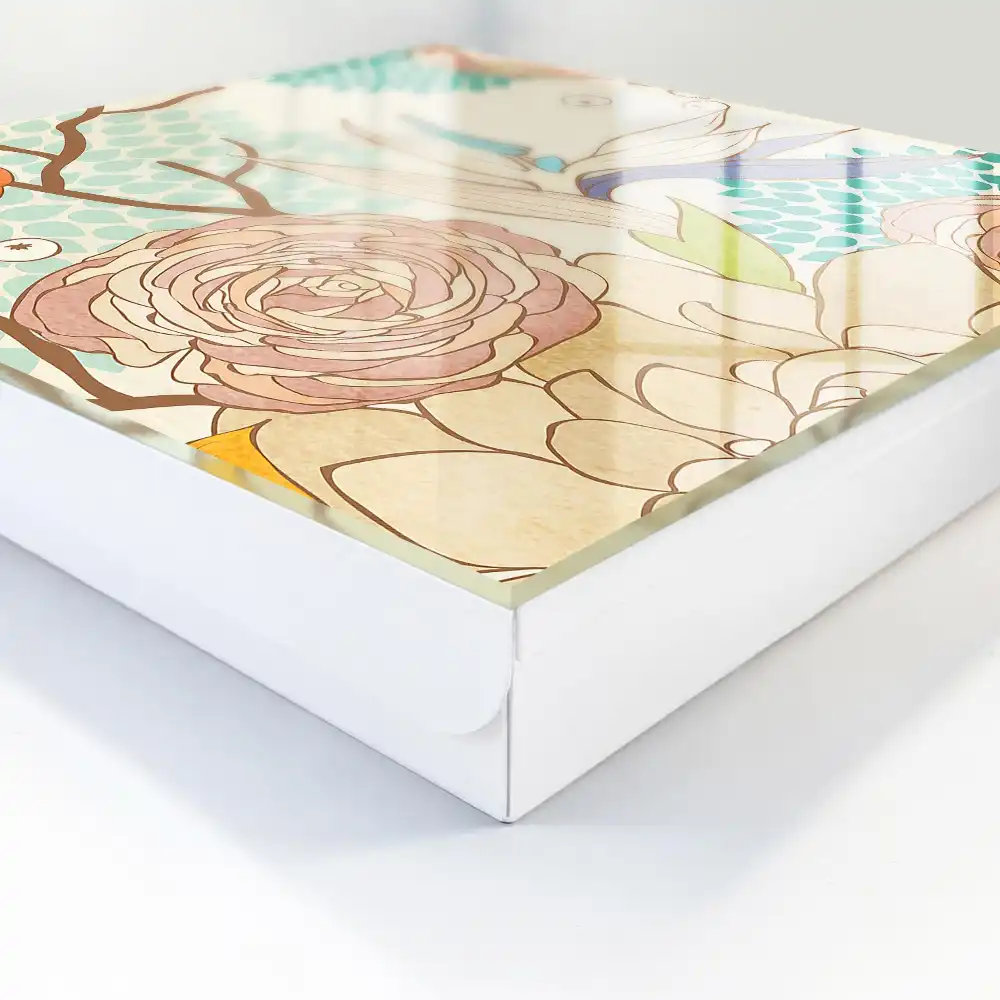 Casetă pentru chei cu design floral geometric