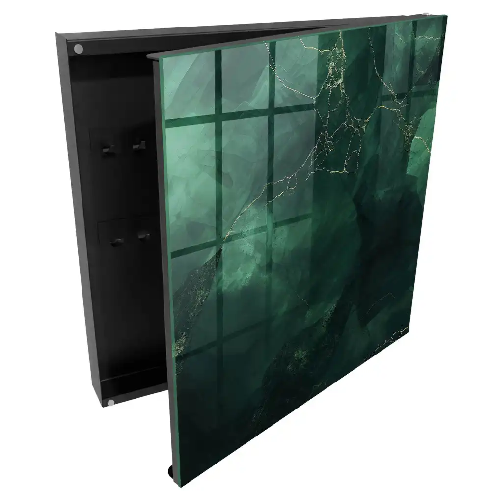 Dulapior pentru chei cu design abstract verde și galben