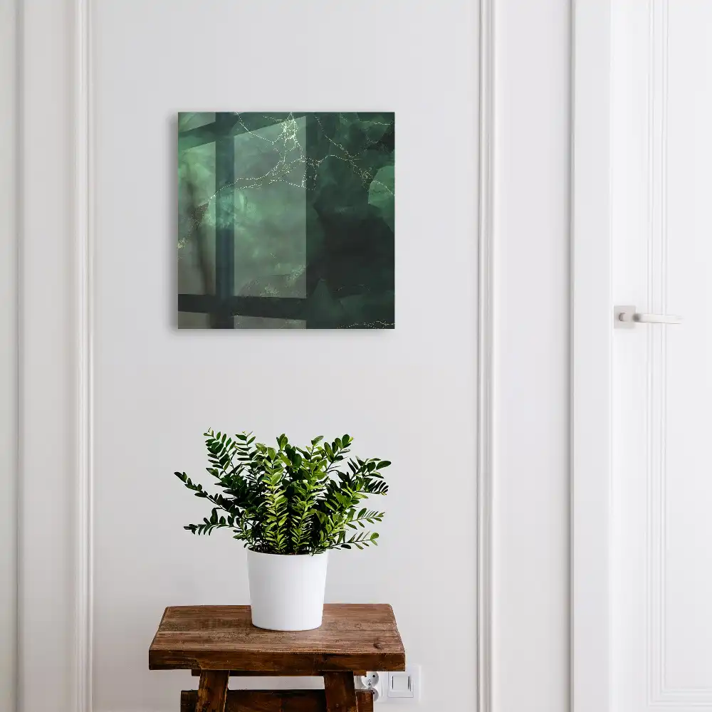 Dulapior pentru chei cu design abstract verde și galben