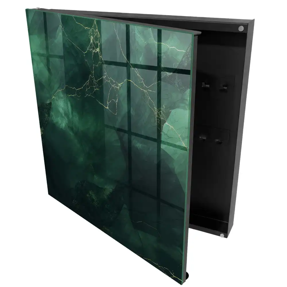Dulapior pentru chei cu design abstract verde și galben