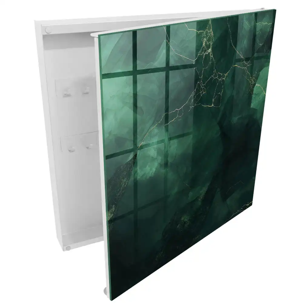 Dulapior pentru chei cu design abstract verde și galben