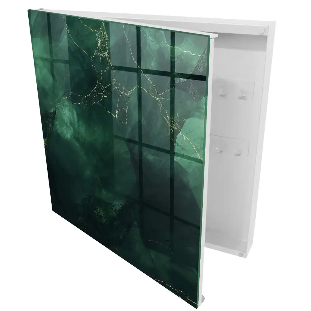 Dulapior pentru chei cu design abstract verde și galben