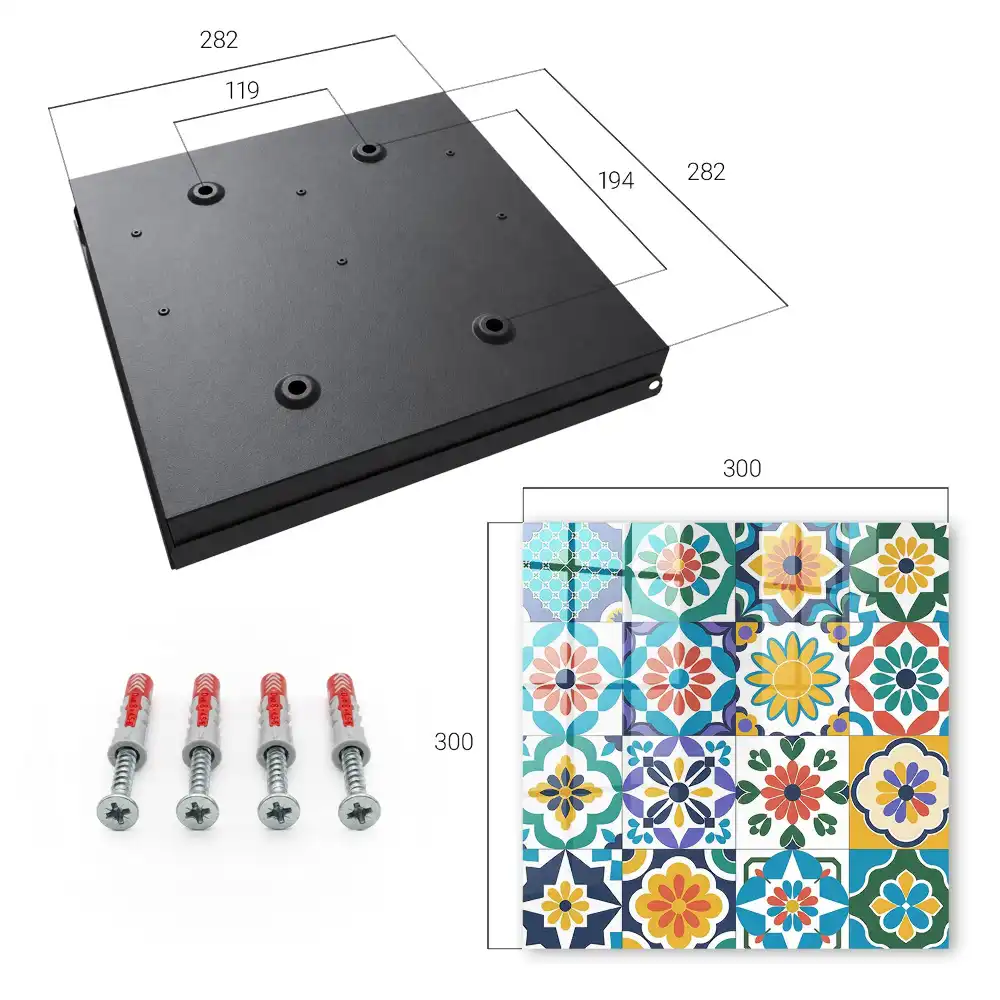 Suport de chei pentru perete cu model mozaic geometric colorat