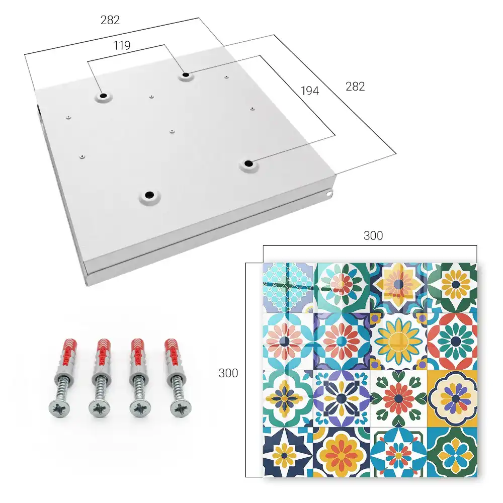 Suport de chei pentru perete cu model mozaic geometric colorat