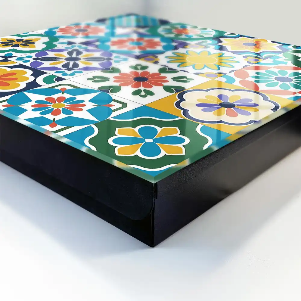 Suport de chei pentru perete cu model mozaic geometric colorat