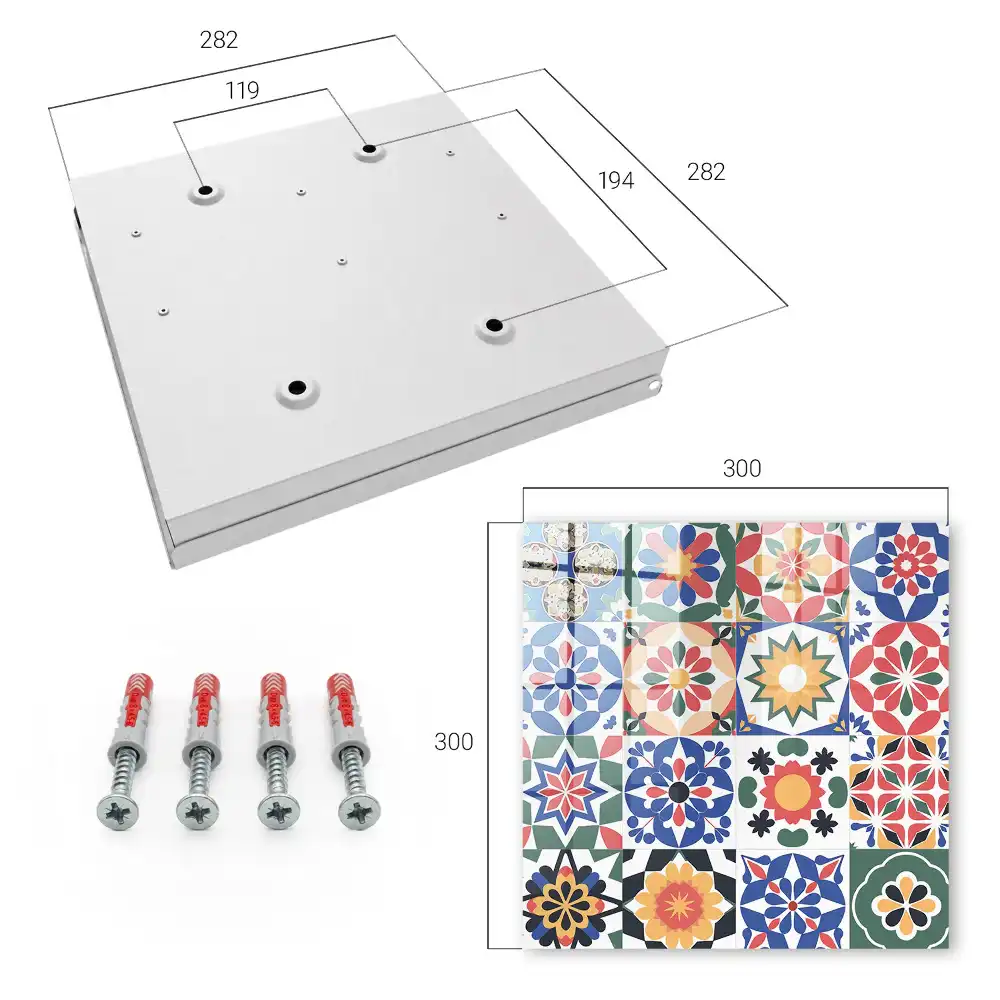 Dulapior pentru chei cu design mozaic floral