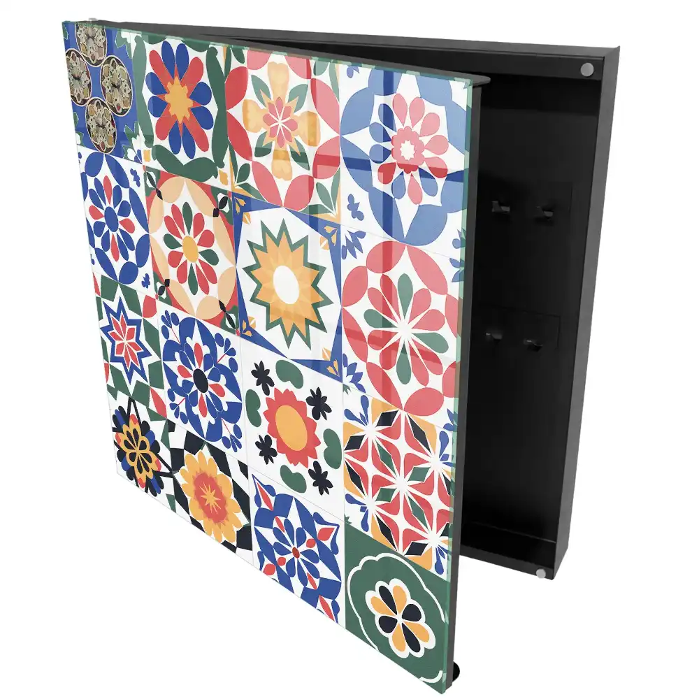 Dulapior pentru chei cu design mozaic floral