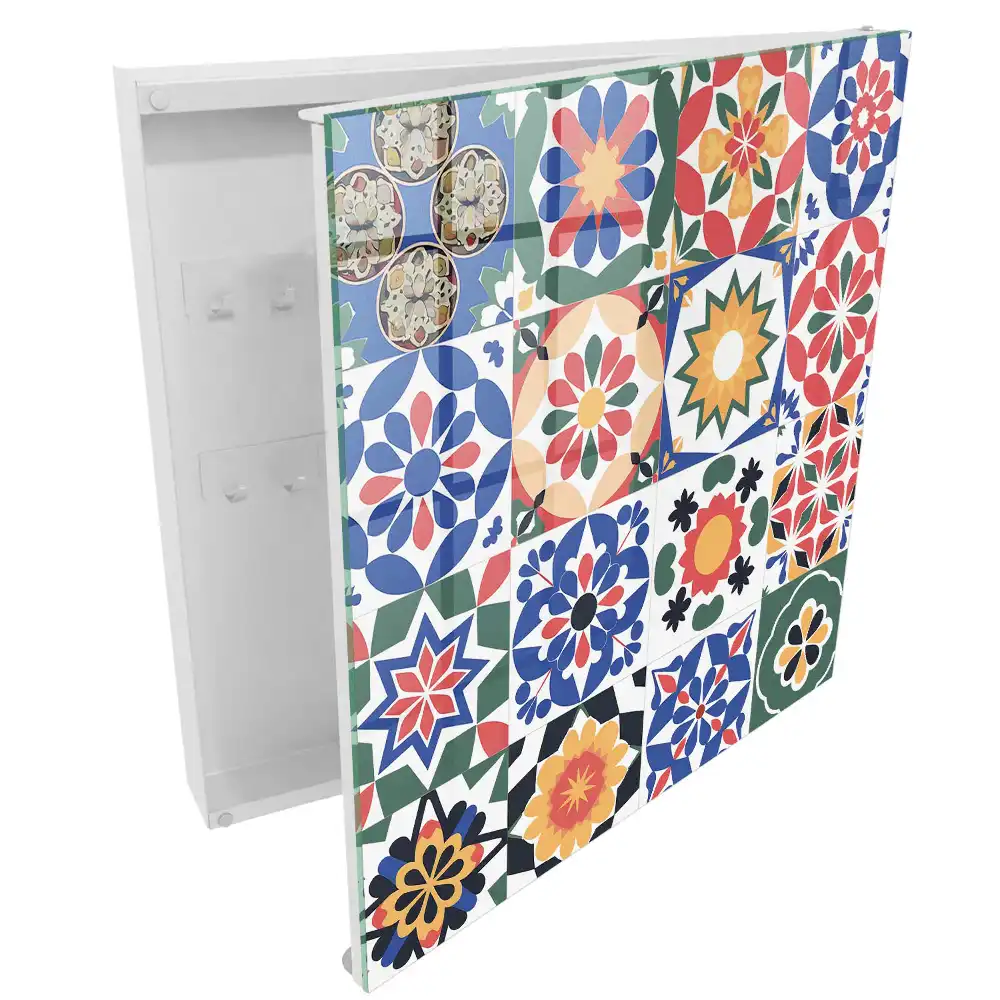 Dulapior pentru chei cu design mozaic floral