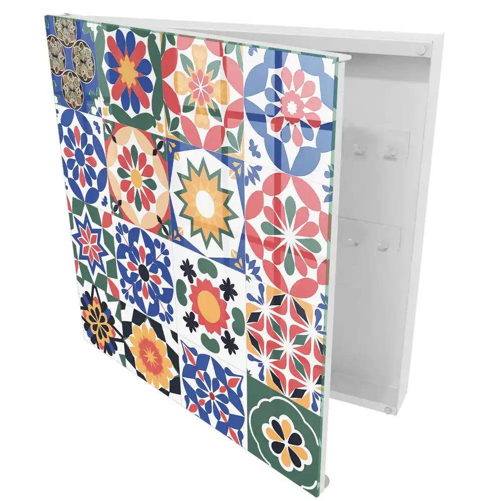 Dulapior pentru chei cu design mozaic floral