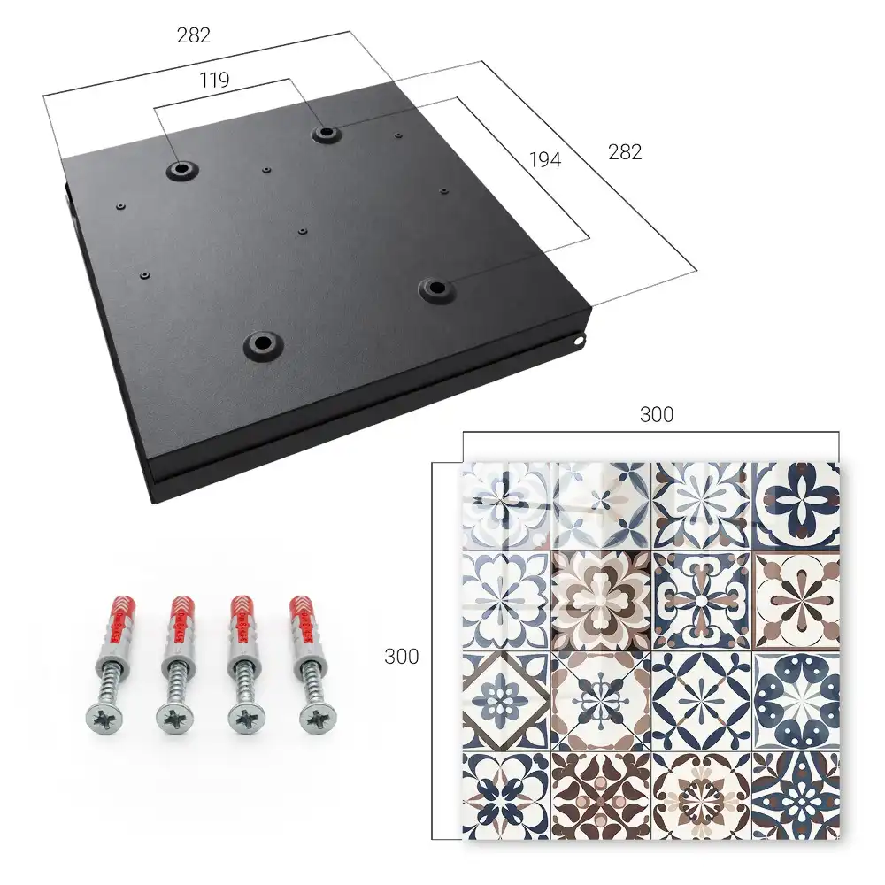 Casetă pentru chei cu design geometric în nuanțe pământii și albastre