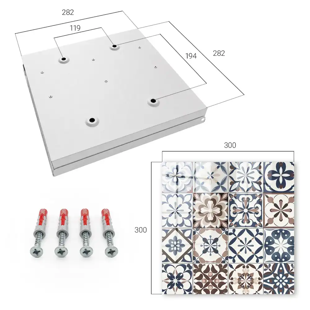 Casetă pentru chei cu design geometric în nuanțe pământii și albastre