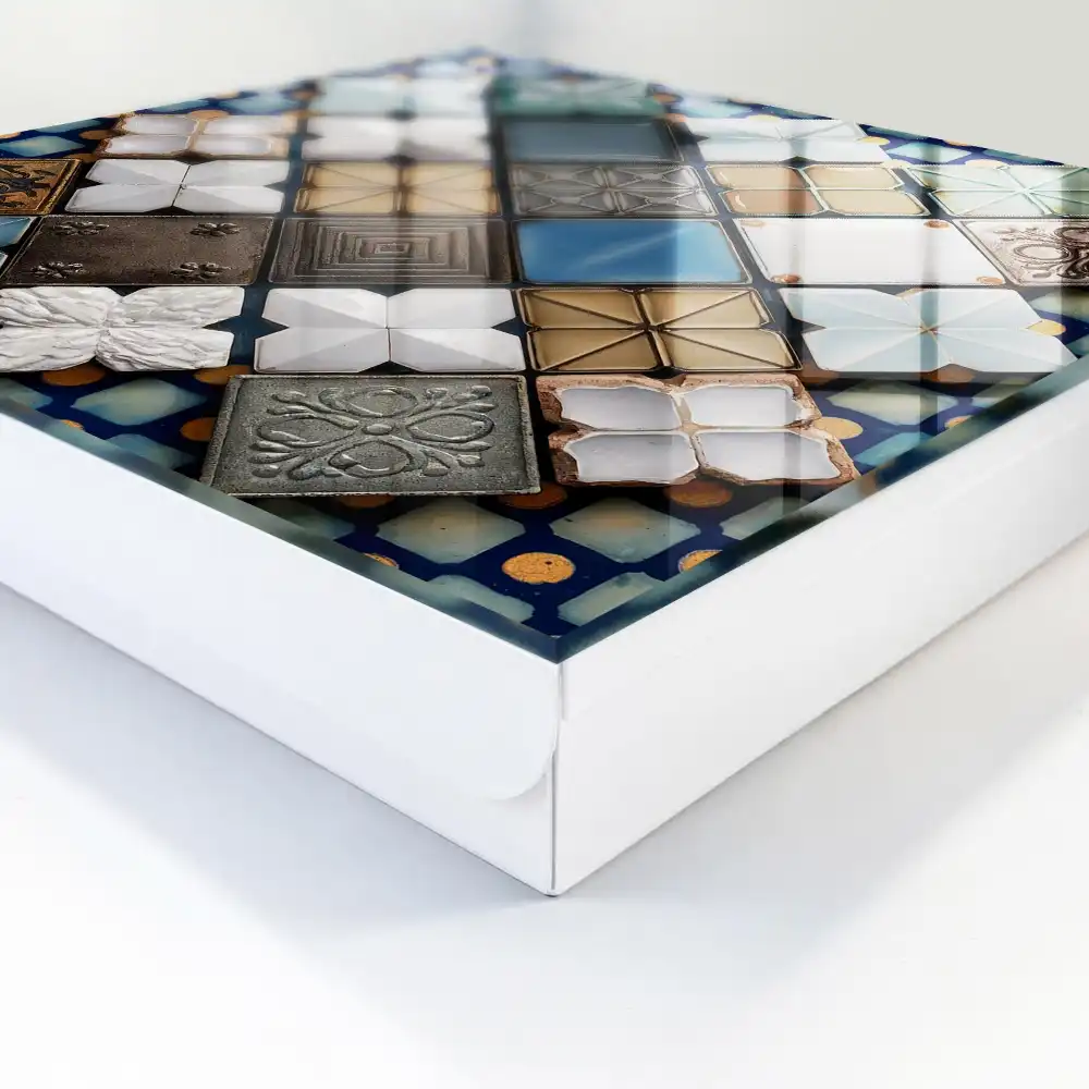 Cutie pentru chei de perete cu design geometric și plăci artistice