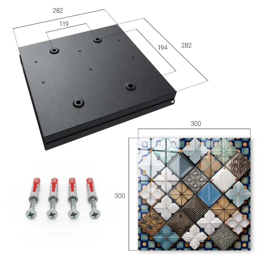 Cutie pentru chei de perete cu design geometric și plăci artistice
