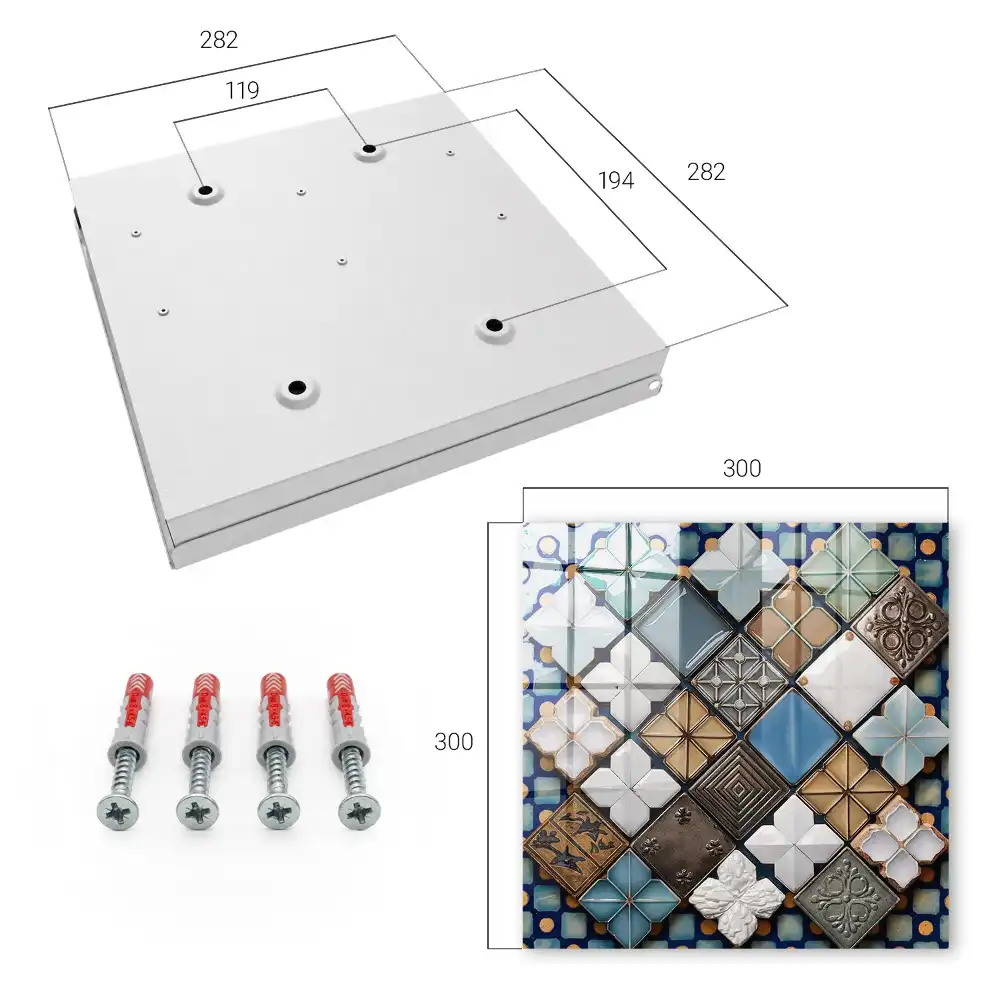 Cutie pentru chei de perete cu design geometric și plăci artistice