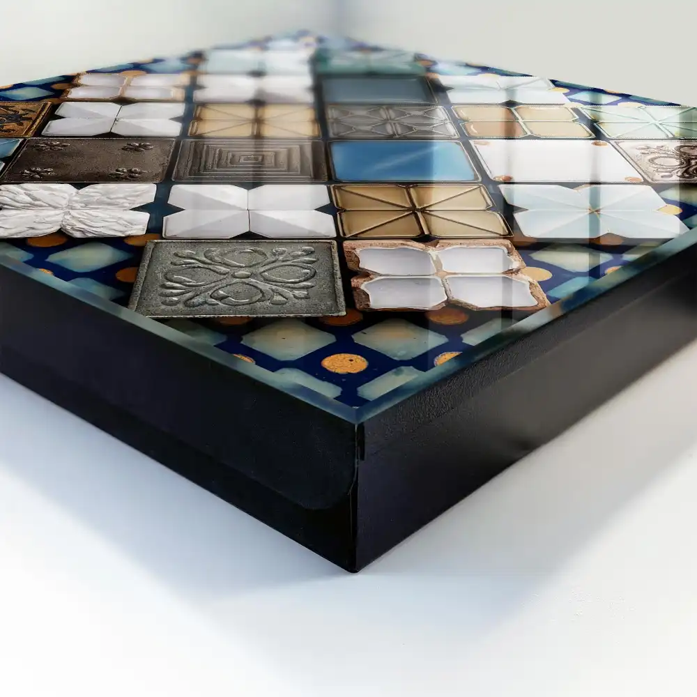 Cutie pentru chei de perete cu design geometric și plăci artistice