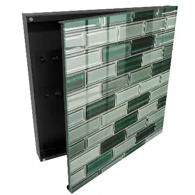 Suport de perete pentru chei în nuanțe de verde și turcoaz cu design modern