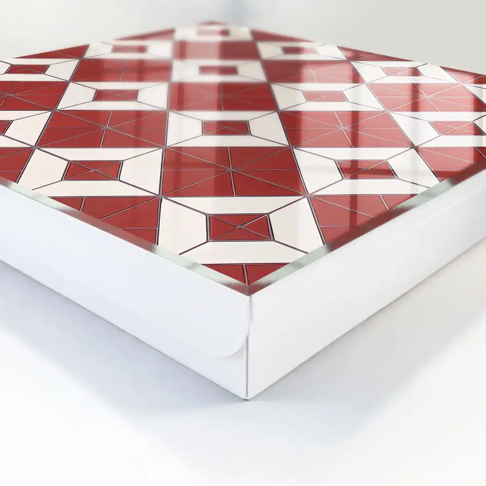 Dulapior pentru chei cu model geometric roșu și alb