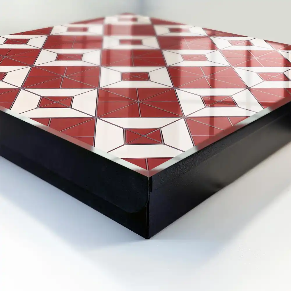 Dulapior pentru chei cu model geometric roșu și alb