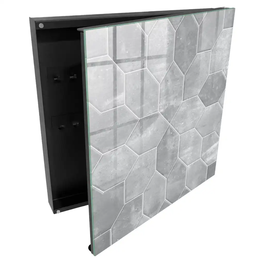 Casetă pentru chei cu model geometric gri