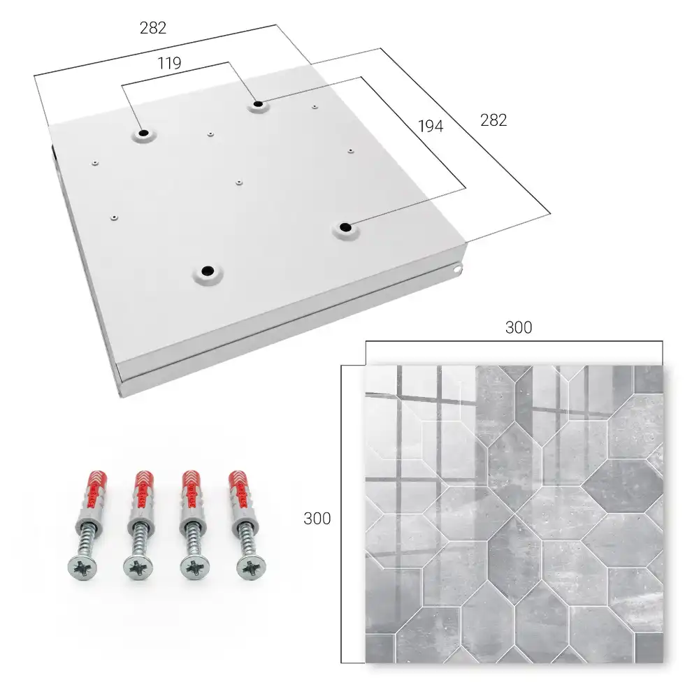 Casetă pentru chei cu model geometric gri