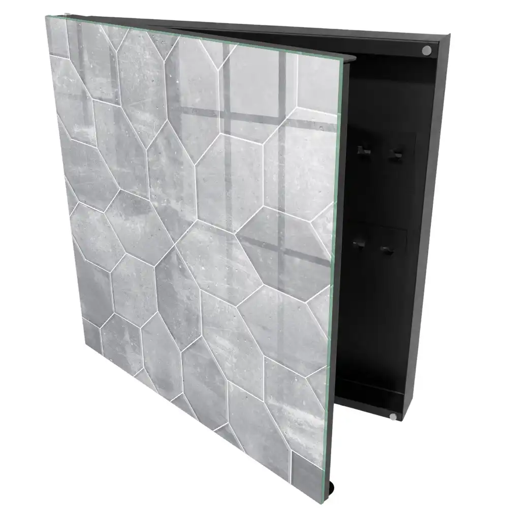 Casetă pentru chei cu model geometric gri