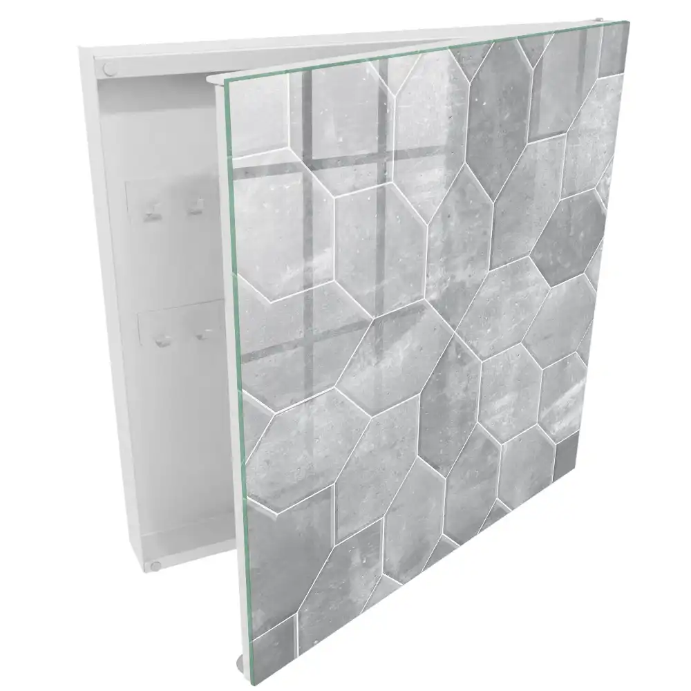 Casetă pentru chei cu model geometric gri