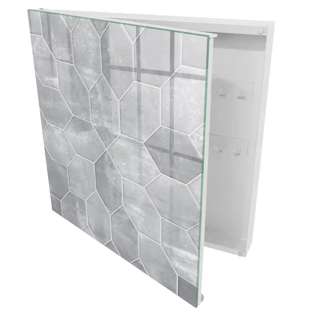 Casetă pentru chei cu model geometric gri