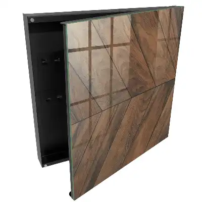 Casetă pentru chei din lemn cu design clasic în formă de spic