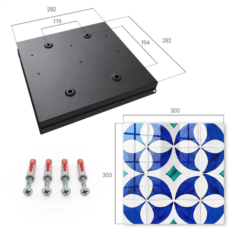 Cutie pentru chei de perete cu design geometric în nuanțe albastru-verzui