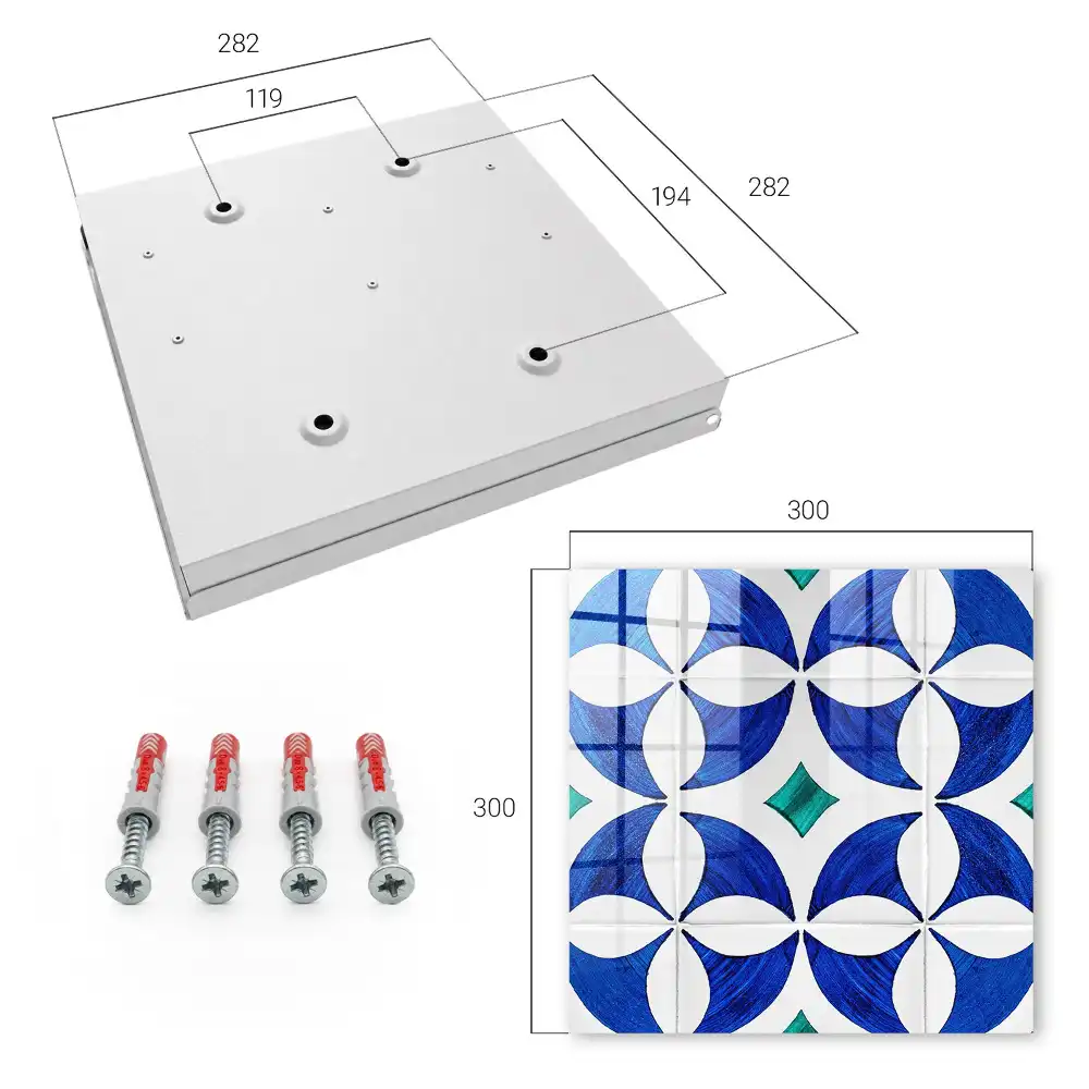 Cutie pentru chei de perete cu design geometric în nuanțe albastru-verzui