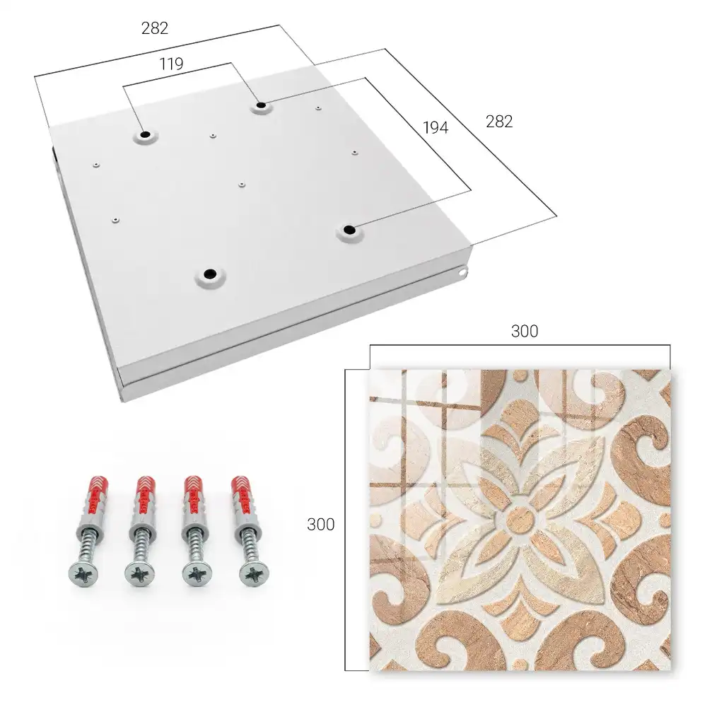 Cutie de chei pentru perete cu model geometric în nuanțe de bej și maro