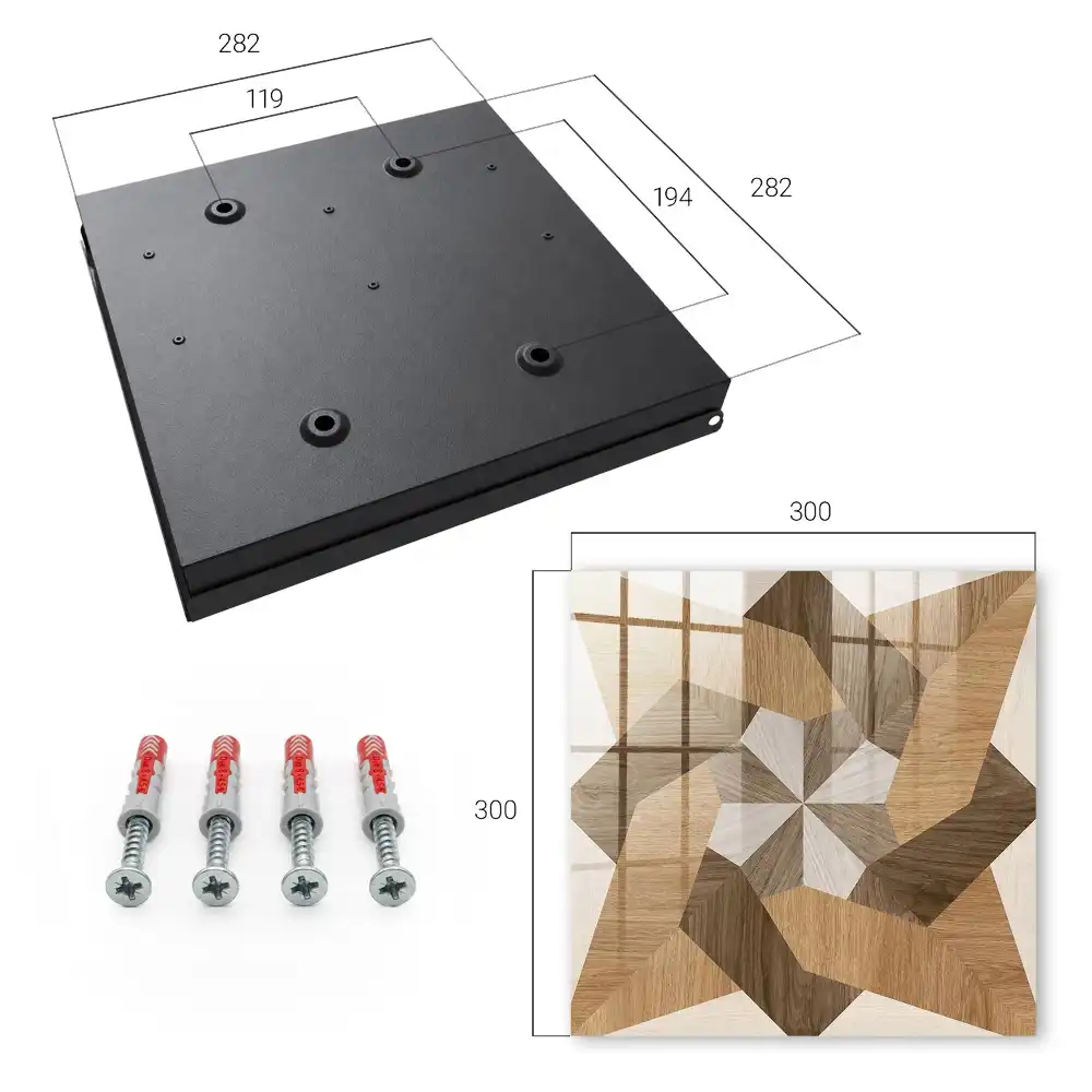 Dulapior pentru chei cu structură geometrică din lemn în tonuri calde