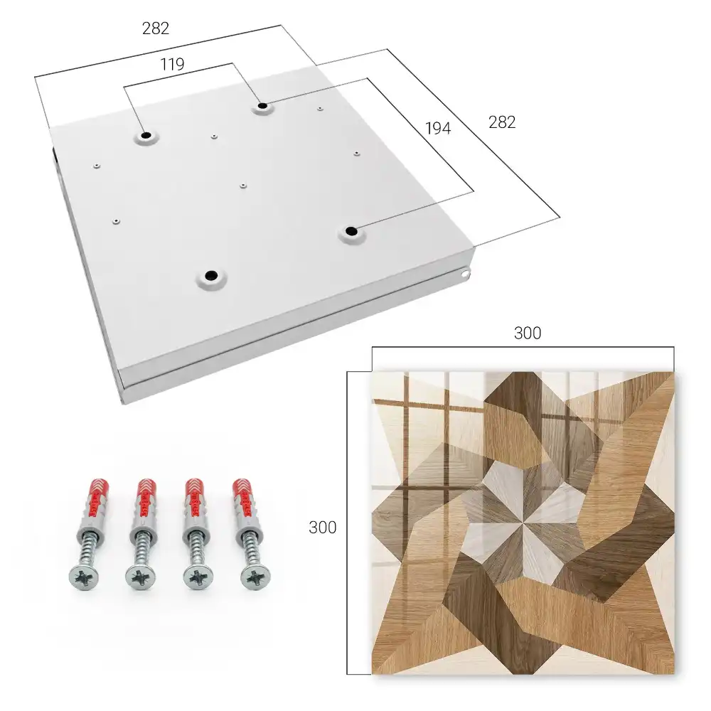 Dulapior pentru chei cu structură geometrică din lemn în tonuri calde