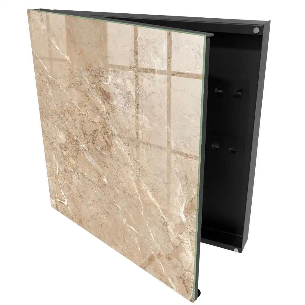 Dulap cu chei cu textură bej și imprimeu de marmură