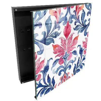 Suport decorativ pentru chei de perete cu ornamente colorate