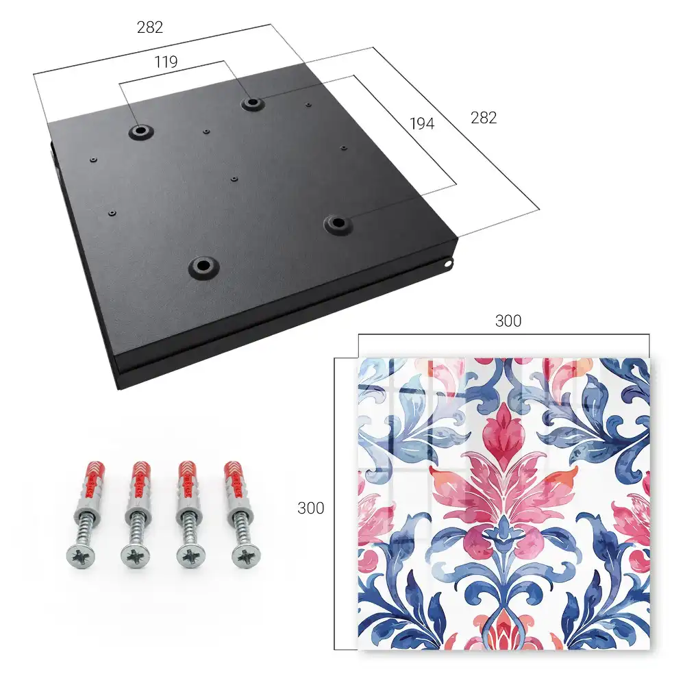 Suport decorativ pentru chei de perete cu ornamente colorate