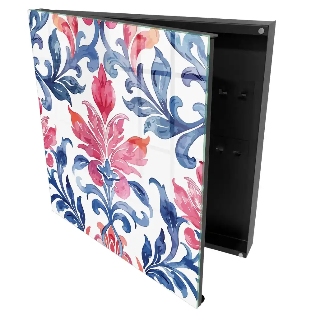 Suport decorativ pentru chei de perete cu ornamente colorate