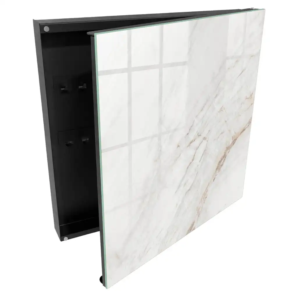Cutie pentru chei de perete cu linii bej și design minimalist