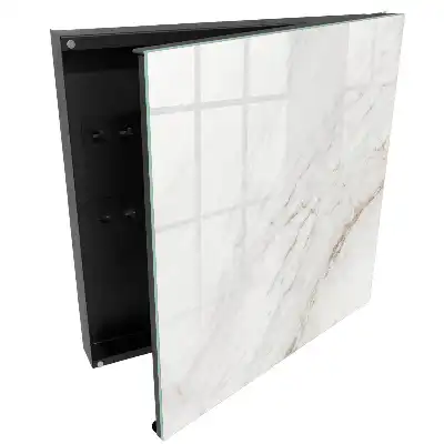 Cutie pentru chei de perete cu linii bej și design minimalist