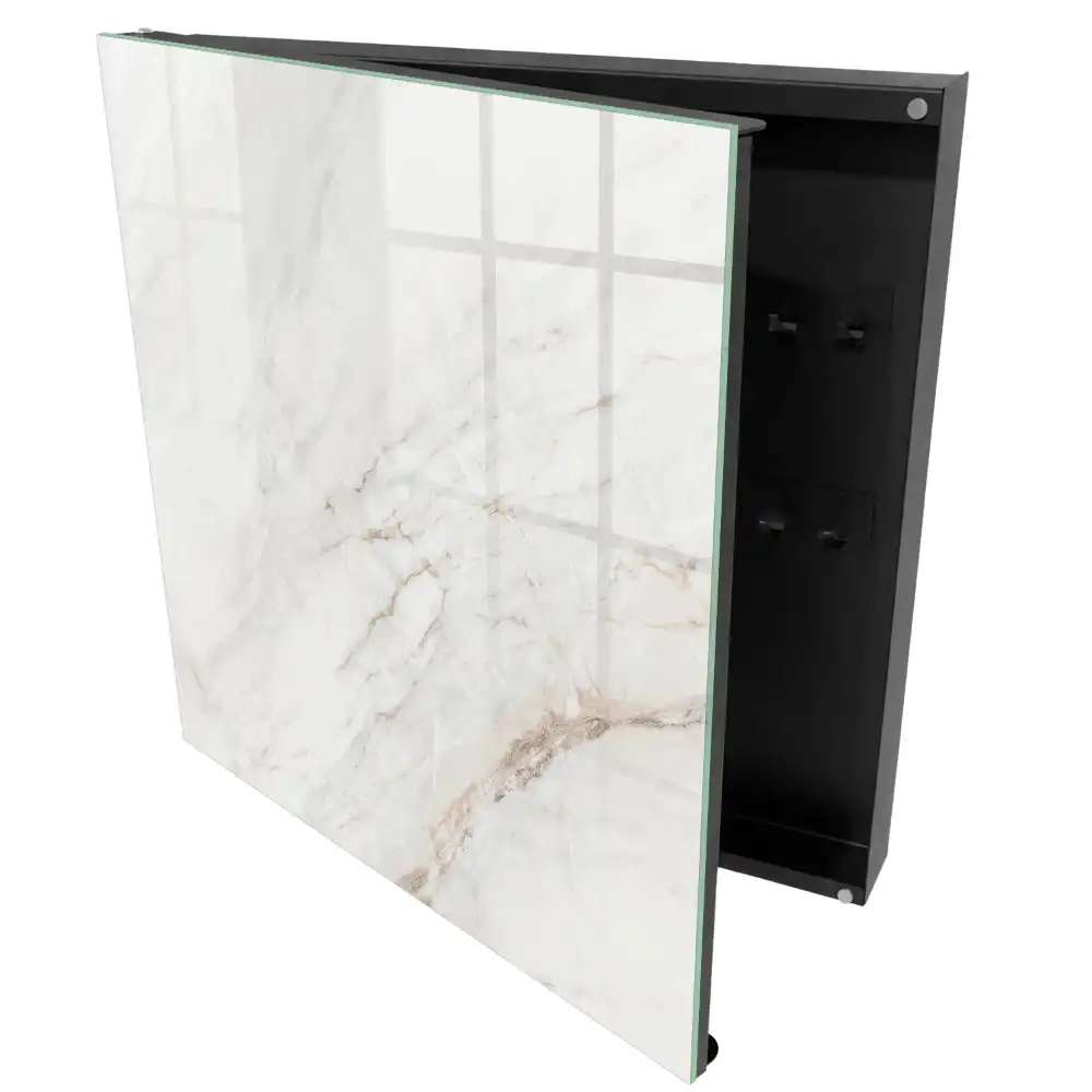 Cutie pentru chei de perete cu linii bej și design minimalist