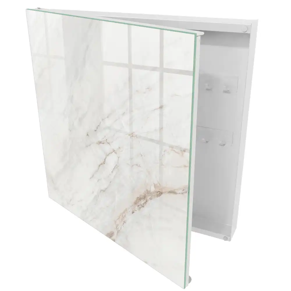 Cutie pentru chei de perete cu linii bej și design minimalist
