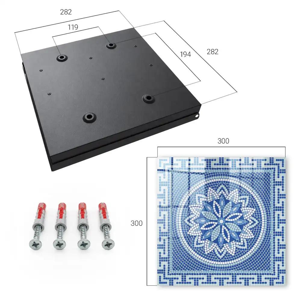 Suport de chei pentru perete cu model geometric și floral