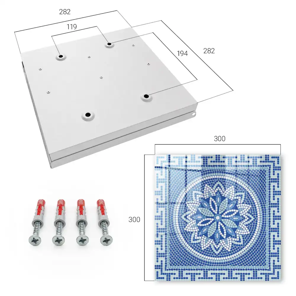 Suport de chei pentru perete cu model geometric și floral
