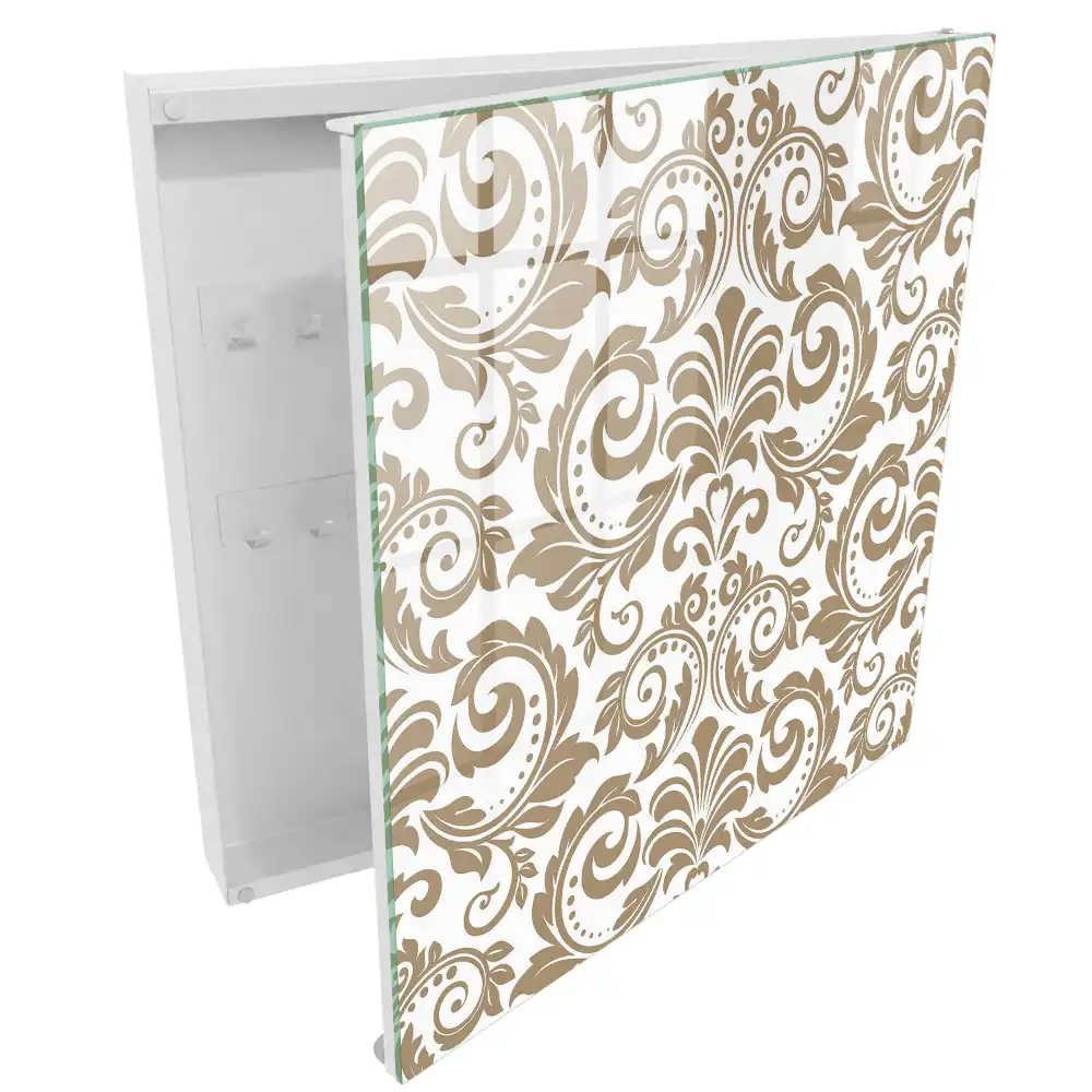 Suport de perete pentru chei cu model floral și design elegant