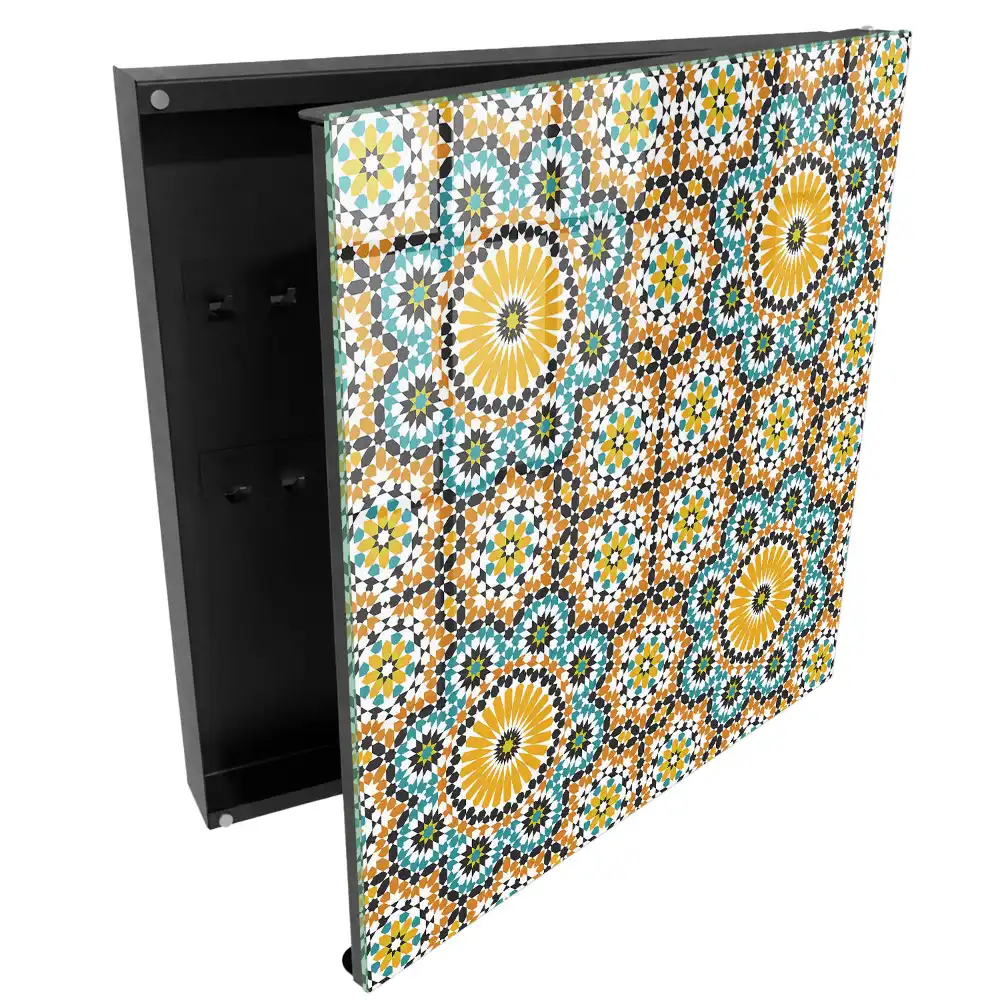Dulapior pentru chei cu design geometric colorat